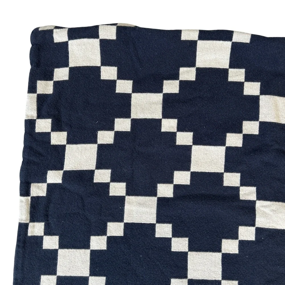 Schoolhouse Pillow Sham Winter + Summer Cotton Pillow Sham in Winter Summer Navy